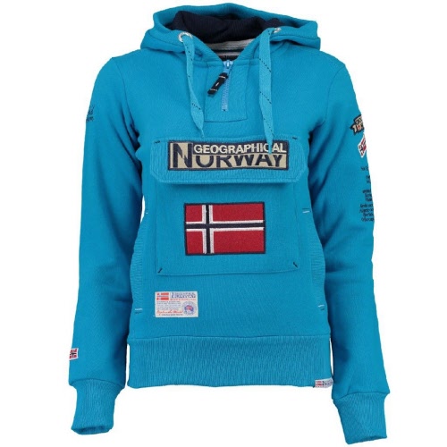 ritmo Ingresos Saludo Sudadera Geographical Norway niño azul claro
